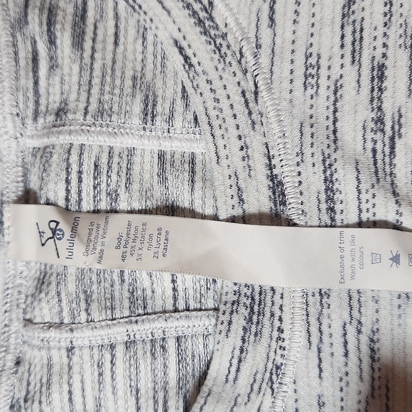 Lululemon Long Distance Short Sleeve Sz 4 Space Dye Black White - Picture 7 of 10